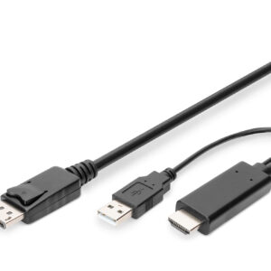 HDMI zu DP St-St USB 4K 2m