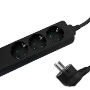 Steckdosenleiste 3 fach Black