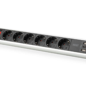 Steckdosenl. 6F., 3xUSB, Tisch