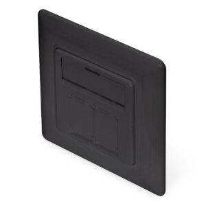 Face plate for Keystonejacks, 2x RJ45, black