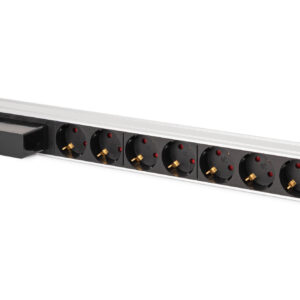 1U Alu PDU,rackmount.,6x safety outlet,1x outlet