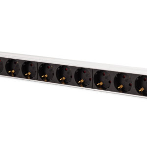 1U Alu PDU, rackmount, 8x Safety outlet, 1x outlet