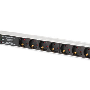 1U Alu PDU, Rackmount.,6x Safety outlet,1x outlet