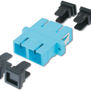 FO coupler, duplex, SC to SC, MM OM3, color aqua