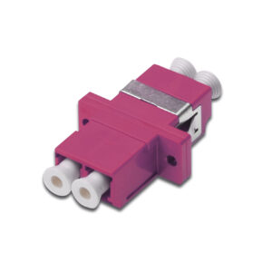 FO coupler, duplex, LC to LC, MM, violett, OM4