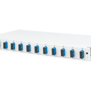 FO splice box, 1U, equipped, 12x SC DX, OS2