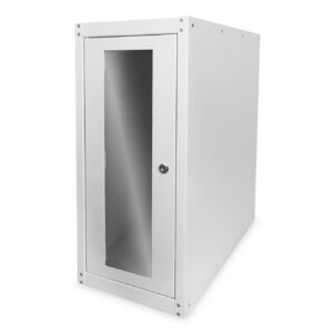 PC Schrank m. Glastür, RAL7035