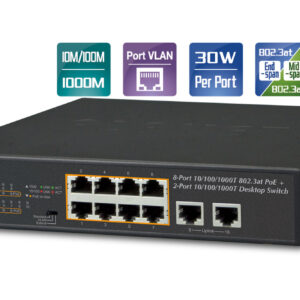 PoE Switch 8x10/100/1000 19"
