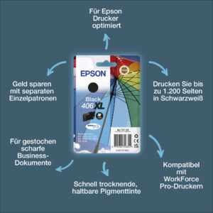 Epson 406XL - 19.1 ml - XL - Schwarz - o