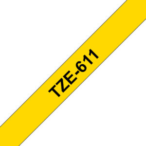 Brother TZe-611 - Schwarz auf Gelb - Rol