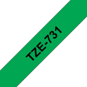 Brother TZe-731 - Schwarz auf Grün - Rol