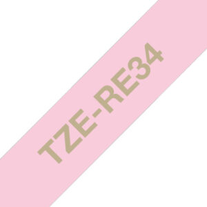 Brother TZe-RE34 - Gold auf Pink - Rolle