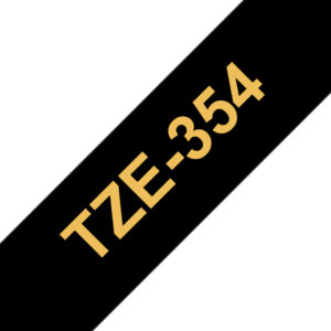 Brother TZe-R354 - Seidig - gold auf sch