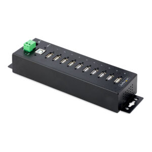 10-Port Industrial USB 2.0 HUB, Metal