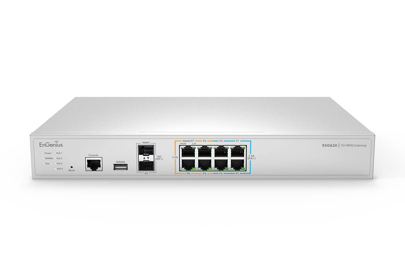 Cloud Managed SD-WAN Security Gateway with Quad Core 2.2GHz and 8x 2.5G ports • ESG620