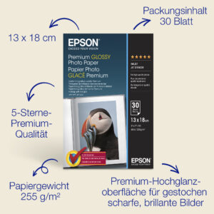 Epson Premium Glossy Fotopapier/13x18cm