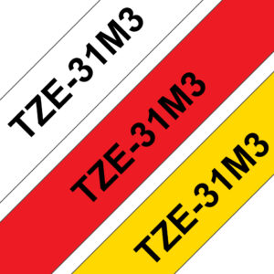 Brother TZe-31M3 - Schwarz auf rot, Schw