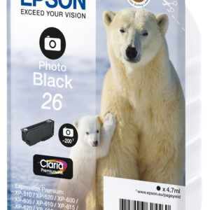 Epson 26 - 4.7 ml - Photo schwarz - orig