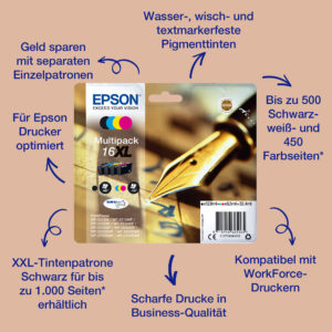 Epson 16XL - 12.9 ml - XL - Schwarz - or