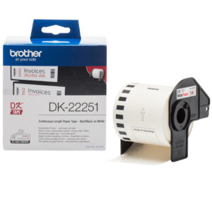Brother DK22251 - Schwarz/Rot auf Weiß -
