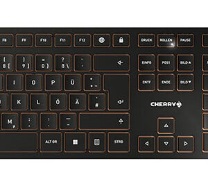 CHERRY Desktop DW 9100 SLIM [DE] WL AES black/copper BT Lithium Akku - wochenlange Nutzung ohne Aufladung