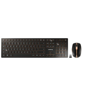 CHERRY Desktop DW 9100 SLIM [US/EU] WL AES black/copper BT Lithium Akku - wochenlange Nutzung ohne Aufladung