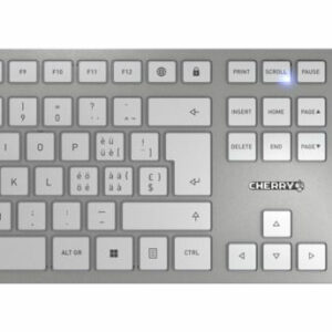 CHERRY Desktop DW 9100 SLIM [CH] WL AES silver/white BT Lithium Akku - wochenlange Nutzung ohne Aufladung