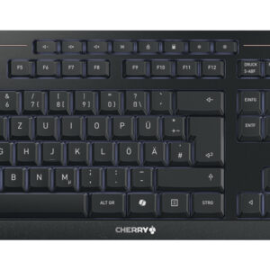 CHERRY Keyboard STREAM KEYBOARD ULTIMATE WL AESDE] black BT Zwei BT 5.2 Kanäle, 2,4-GHz-Funk und USB-Kabel
