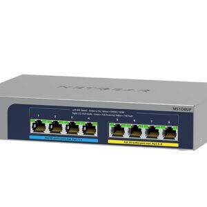 Netgear 8Port Switch 100/1000/2500 MS108UP 8-Port Ultra60 PoE++ Multi-Gig unmgd Switch