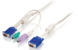LevelOne KVM 1 to 3 Combo Kabel 5m