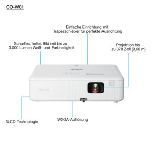 Epson CO-W01 - 3-LCD-Projektor - tragbar