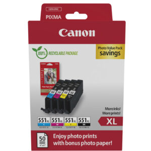 Canon CLI-551XL C/M/Y/BK Photo Value Pac