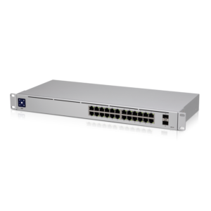 Ubiquiti Switch smart managed Layer2 26 Port • 24x GbE • 2x SFP • 19" • Lüfterlos • UniFi • USW-24