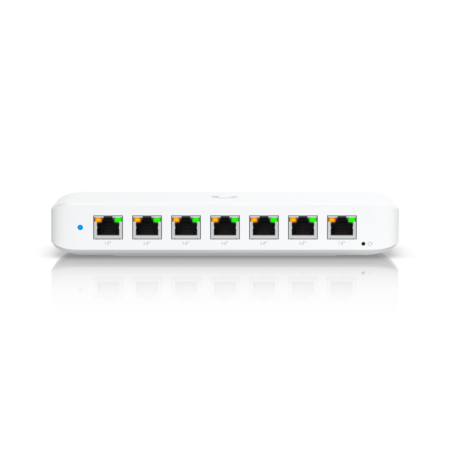 Ubiquiti Switch full managed Layer2 8 Port • 8x GbE • PoE Budget 42W • 7x PoE at • 1x PoE bt In • Desktop • Lüfterlos • UniFi • USW-Ultra