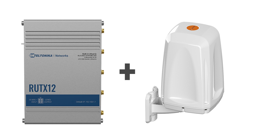 Teltonika · RUTX12 · Dual 4G Router & Poynting · A-EPNT-0004-V1-17 · 4G· 5G Domantenne BUNDLE