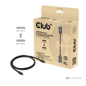 Kabel USB 3.2 C (St) => C (St) 1,2m *Club 3D* 80Gbps 240W 8K240Hz