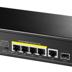 Cudy 5-Port Gigabit PoE+ Switch with 1 SFP Port 120W, GS1005PTS1