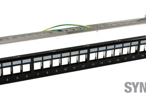Patch Panel 24xTP,CAT6A, incl.Keystone groß, 19", 1HE(t152mm), Schwarz, Synergy 21,