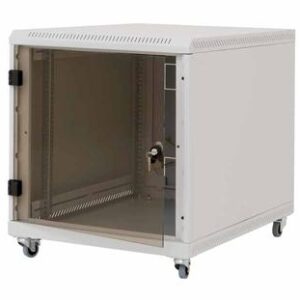 Triton 19"Schrank 12HE, B600/T 800, Lichtgrau, incl.Rollen,