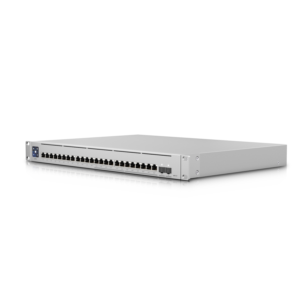 Ubiquiti Switch full managed Layer3 26 Port • 12x 2,5 GbE • 12x GbE • PoE Budget 400W • 24x PoE at • 2x SFP+ • 19” • UniFi • USW-Enterprise-24-POE