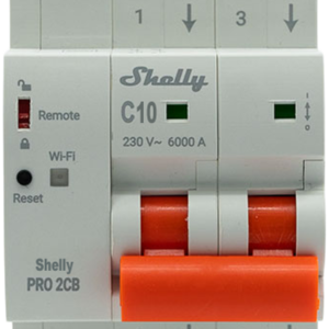 Shelly · Smarter Leitungsschutzschalter · "Pro 2CB C63" · 2-polig · 63A · Fernsteuerung · LAN · WLAN · Bluetooth