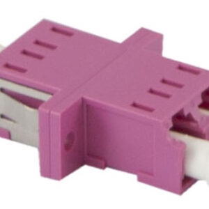 LWL-Kupplung,LC-Buchse/LC-Buchse, 50/125u Multimode OM4, erika-violett, duplex, PVC, mit Flansch, Synergy 21,