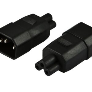 Netzkabel 230V Adapter C14-Stecker -> C5-Buchse (Mickey-Mouse/Kleeblatt)