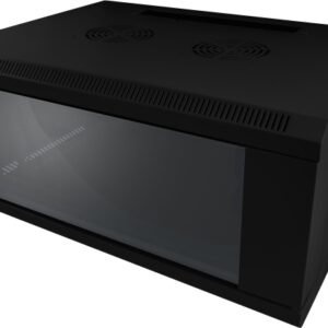 ALLNET 19"Wandgehäuse, 6HE, 1-teilig, T600mm, Schwarz, SMC-Serie,