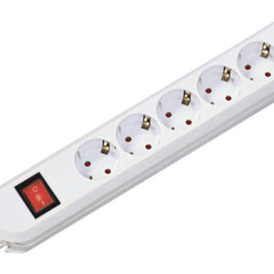 Bachmann Tischsteckdose, 6xDosen(CEE7)->Stecker(CEE7), 3m, mit Schalter, weiss, SMART,