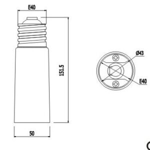Synergy 21 LED Adapter für LED-Leuchtmittel E40->E40 lang