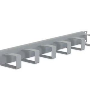 Triton 19"zbh. Kabelführungsplatte mit 6 Metallbügeln, 1HE, Lichtgrau, Rangierpanel,