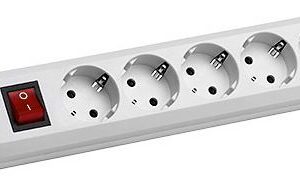 Bachmann Tischsteckdose, 6xDosen(CEE7)->Stecker(CEE7), 5m, mit Schalter, weiss,