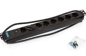 Triton 19"Schrank, zbh. Steckdosenleiste, 8xDosen(CEE7)->Stecker(CEE7), mit Kontrolllampe