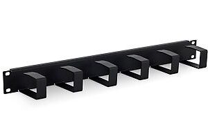 Triton 19"zbh. Kabelführungsplatte mit 6 Metallbügeln, 1HE, Schwarz, Rangierpanel,